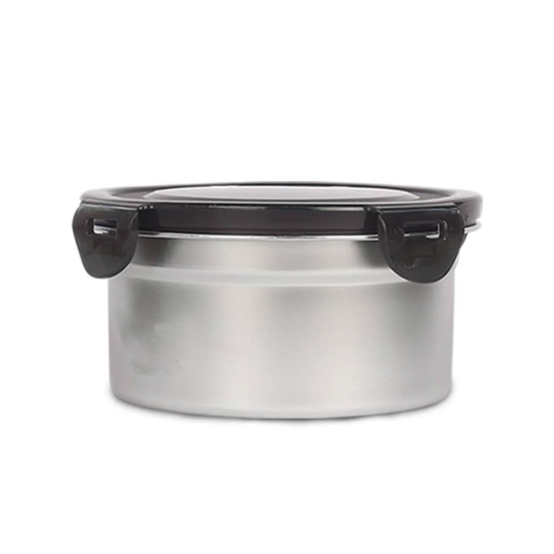 Femora Lunch Box High Steel Round Heavy Duty Airtight Leakproof Unbreakable Storage Container, Lunch Box - 350 ml / 12 Oz