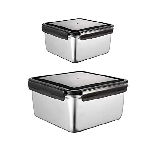 Lunch Box , High Steel Container- 350 ML_850 ML, Set of 2 - Image 2
