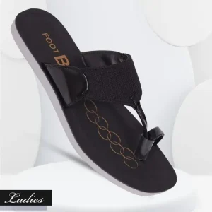 Foot B Branded Stylish Chappal/Slippers for Women’s – Ladies Fashion Sandal (Black Color) without Heels
