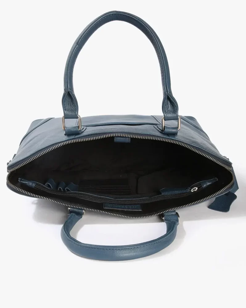 Women’s Genuine Leather Hand Bag with 2 Year Warranty ( CON-2-Blue) - Image 3
