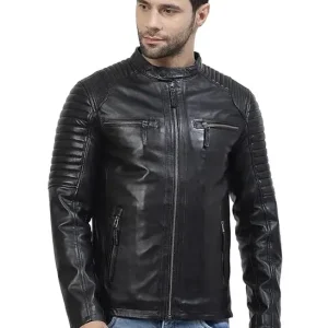 100 Pure Leather Jacket – Pure Mens Genuine Leather Jacket For Winter (Black) Size S – 5XL